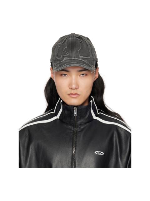 VETEMENTS Black Destroyed Logo Cap