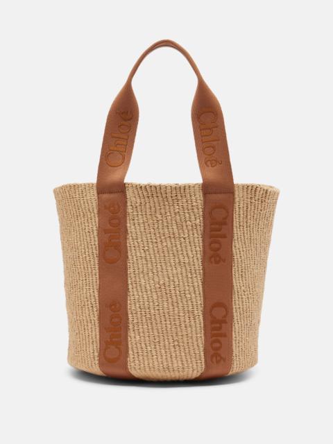 Chloé Woody Large raffia basket bag