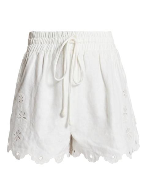FARM RIO eyelet-embroidered scalloped-hem shorts