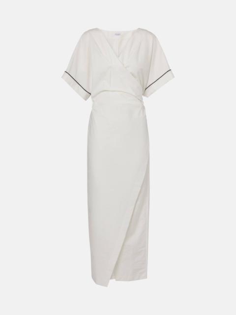 Brunello Cucinelli Monili cotton-blend wrap dress