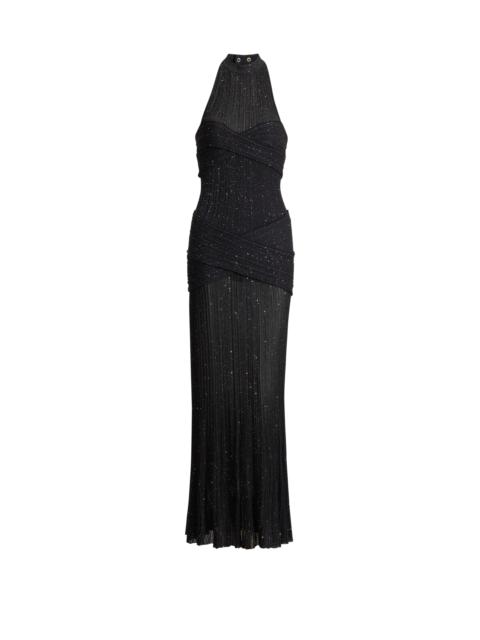 Balmain Long Fléchage knit dress