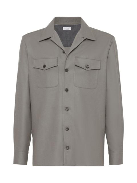 Brunello Cucinelli CAMP-COLLAR LONG-SLEEVE SHIRT