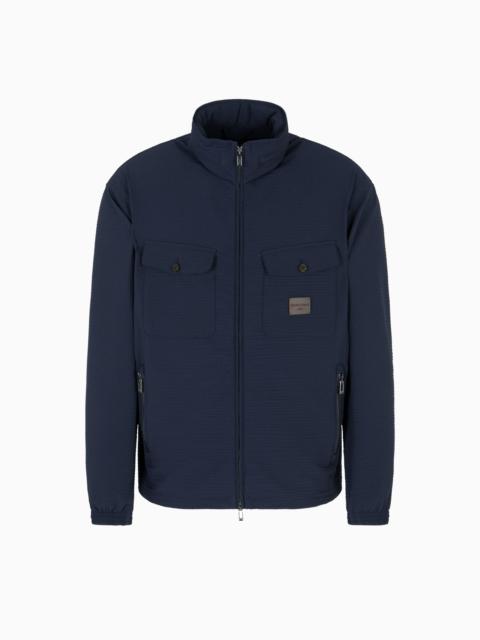 EMPORIO ARMANI NYLON SEERSUCKER FULL-ZIP BLOUSON