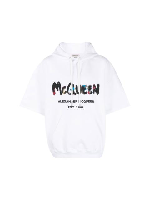 Alexander McQueen logo-print short-sleeved hoodie