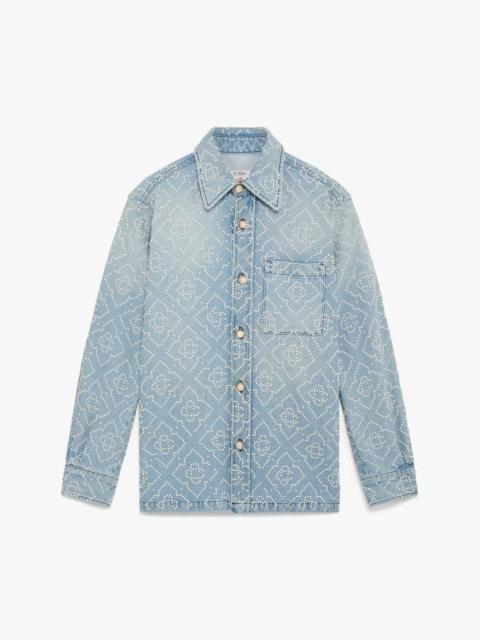 CASABLANCA Pearl Monogram Long Sleeve Denim Shirt