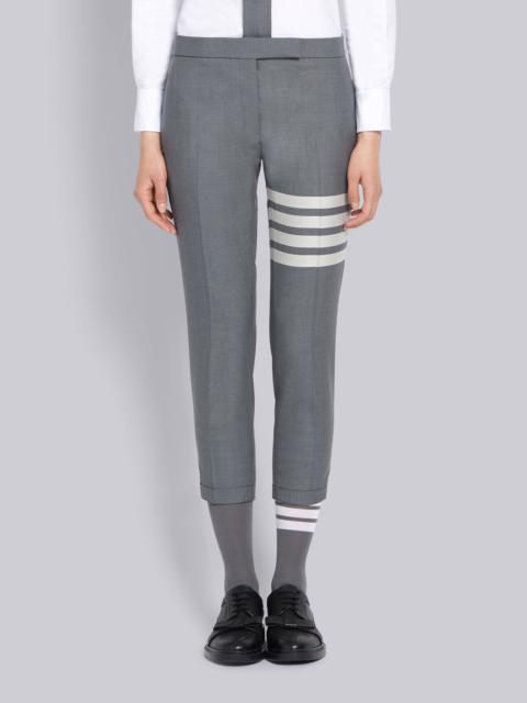 Medium Grey Plain Weave Skinny 4-Bar Trouser