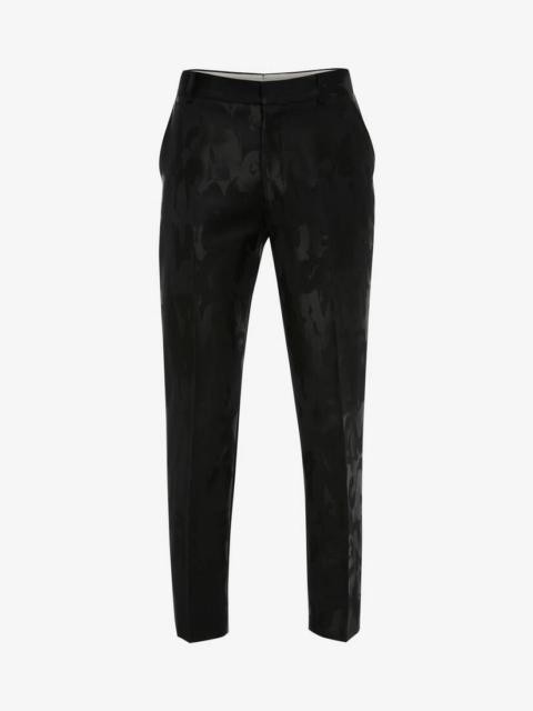 Alexander McQueen Mcqueen Graffiti Jacquard Trousers in Black