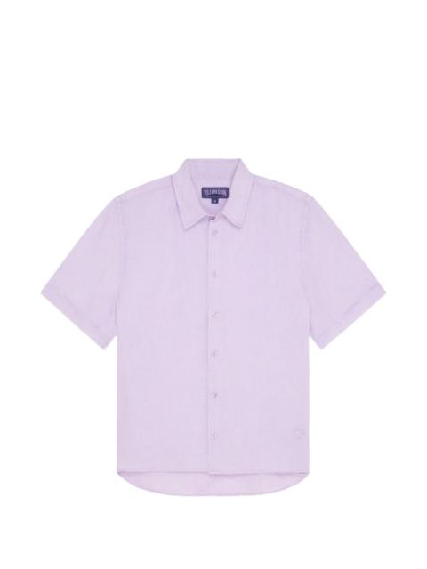 Vilebrequin turtle-embroidered short-sleeve shirt
