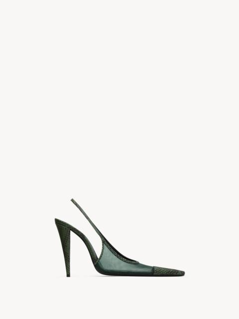 SAINT LAURENT JEMA SLINGBACK PUMPS IN MESH AND PYTHON