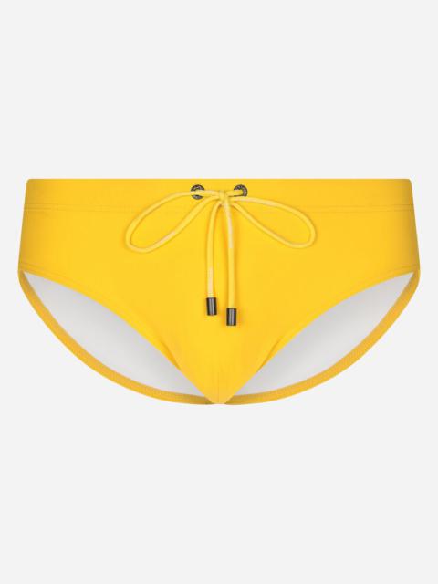 Dolce & Gabbana Swim briefs with high-cut leg and branded rear waistband