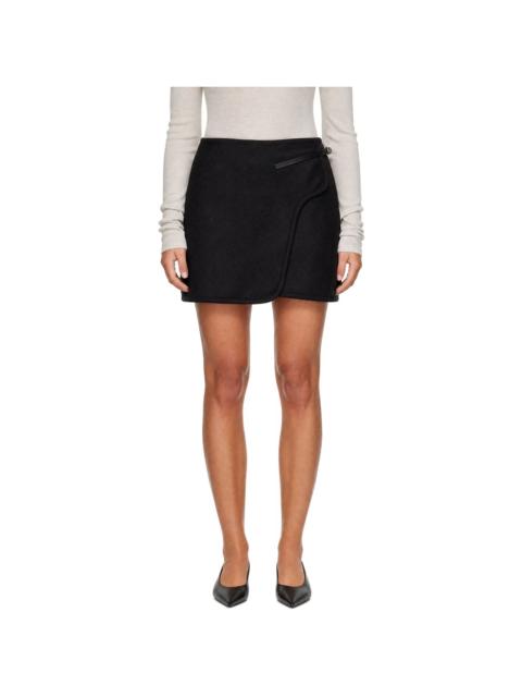 Helmut Lang Black Saddle Miniskirt