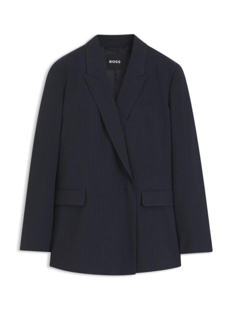 BOSS REGULAR-FIT BLAZER IN PINSTRIPE STRETCH CREPE