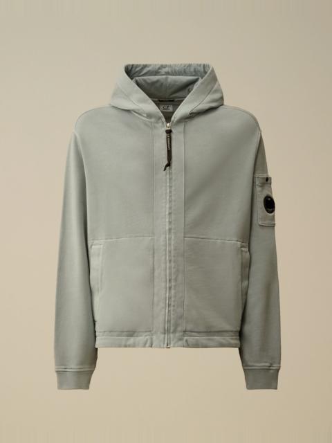 C.P. Company Cotton Diagonal Fleece Zip Hooded Sweatshirt