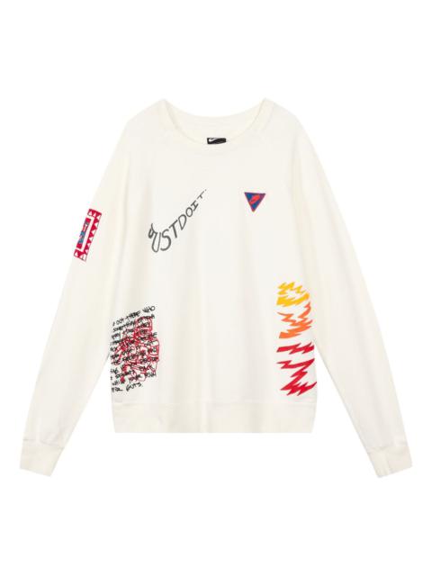 Nike Nike Sportswear NSW Reflective Graffiti Printing Round Neck Pullover White CJ5056-133