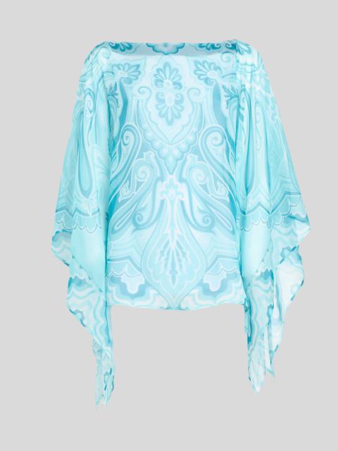 Etro PAISLEY PATTERN SILK PONCHO