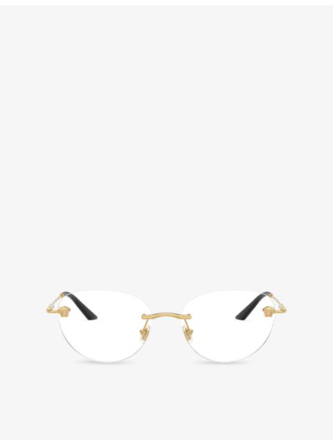 VERSACE VE1305 Round-Frame Metal Optical Glasses