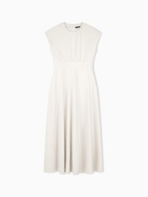 EMPORIO ARMANI SLEEVELESS LONG DRESS IN VISCOSE AND COTTON LUREX DRILL