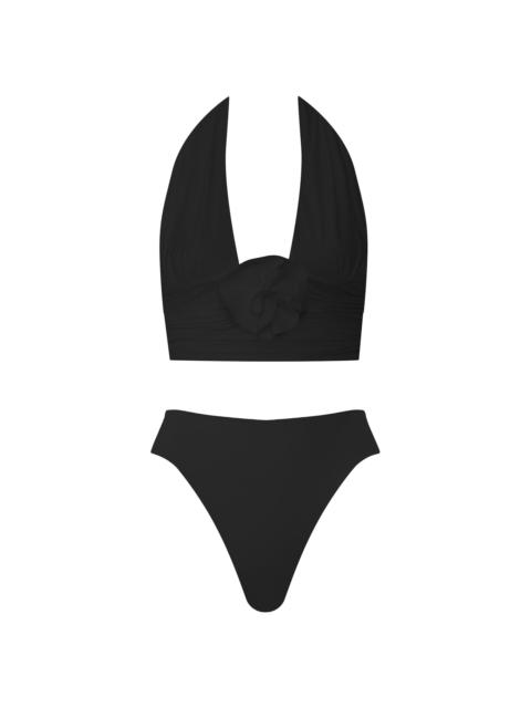 MAYGEL CORONEL Women's Vives Ruched Halter Bikini - Black