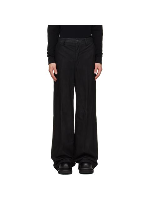 Rick Owens Black Tower Leather Work Pants