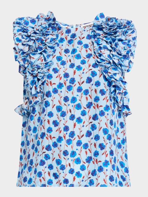 ESSENTIEL ANTWERP Honour Multi-Ruffle Silk Blouse