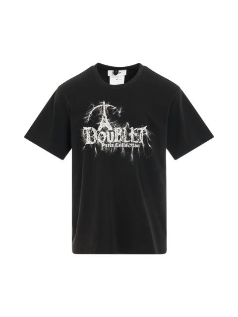 doublet "DOUBLAND" Embroidery T-Shirt in Black