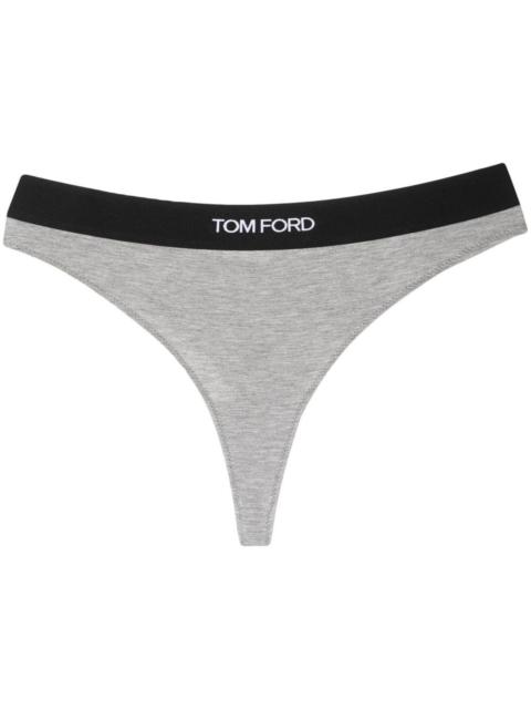 TOM FORD Grey Logo Waistband Thong