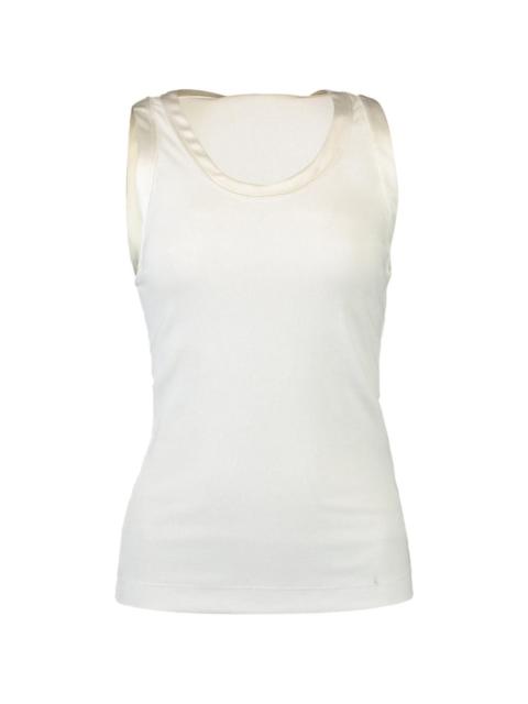 Brunello Cucinelli ribbed-knit silk-trim tank top
