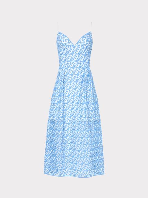 MILLY Hazel Embroidered Midi Dress