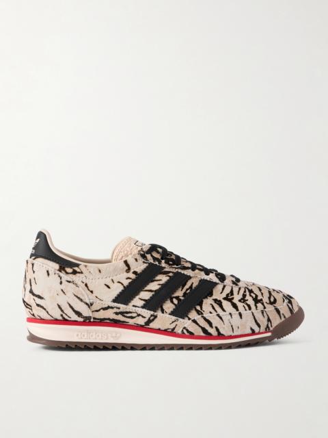 adidas Originals Sl 72 Og Leather-trimmed Zebra-print Calf Hair Sneakers