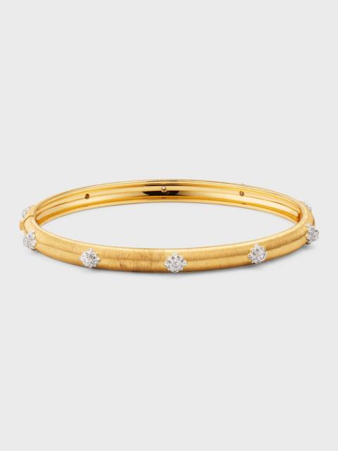 Buccellati Macri 18K Yellow Gold Bangle with Diamonds, 4mm