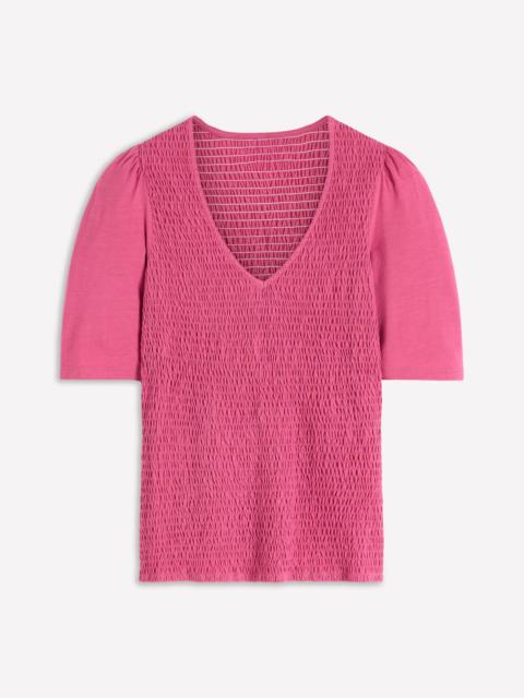 BODEN Smocked V Neck Top-Malaga