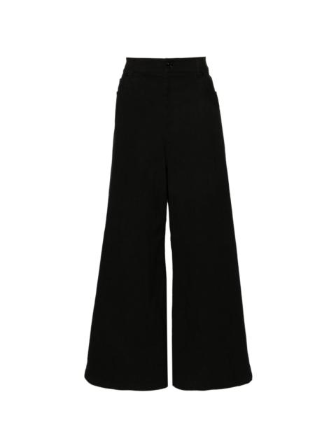 waist-straps wide-leg trousers