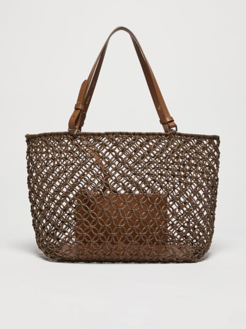Max Mara PLAGEMFILLET Shopper bag in woven cotton cord