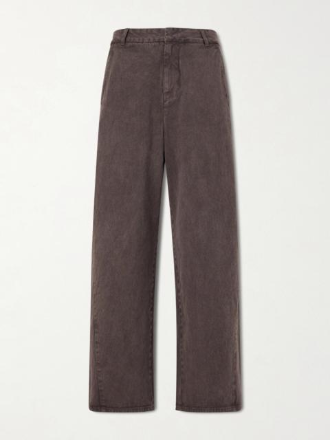 AMOMENTO Garment Dyed Wide-Leg Jeans
