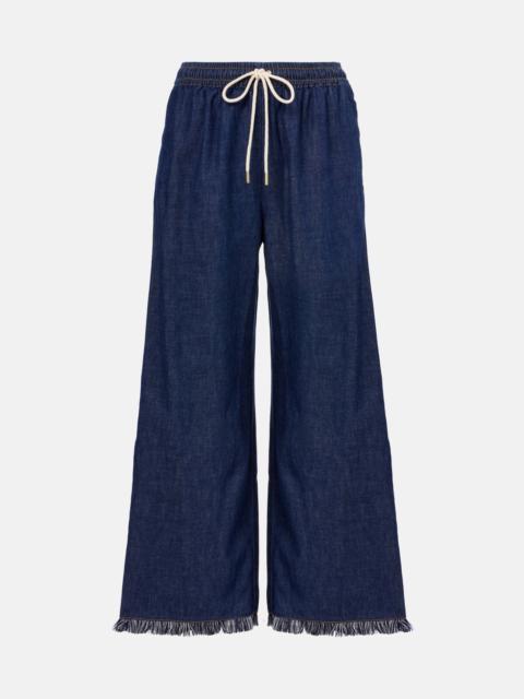 Zimmermann Rhiannon fringed denim wide-leg jeans