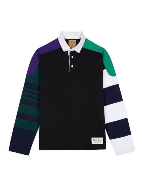 BRAIN DEAD Long Sleeve Rugby Shirt - Black Multi