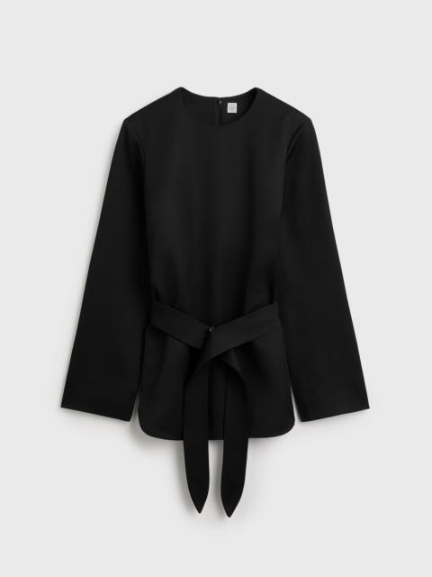 TOTEME Belted satin tunic black
