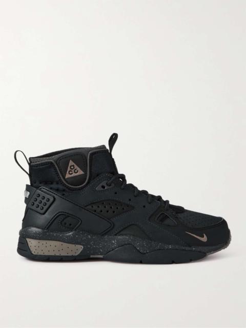 ACG Air Mowabb Nubuck, Rubber and Neoprene High-Top Sneakers