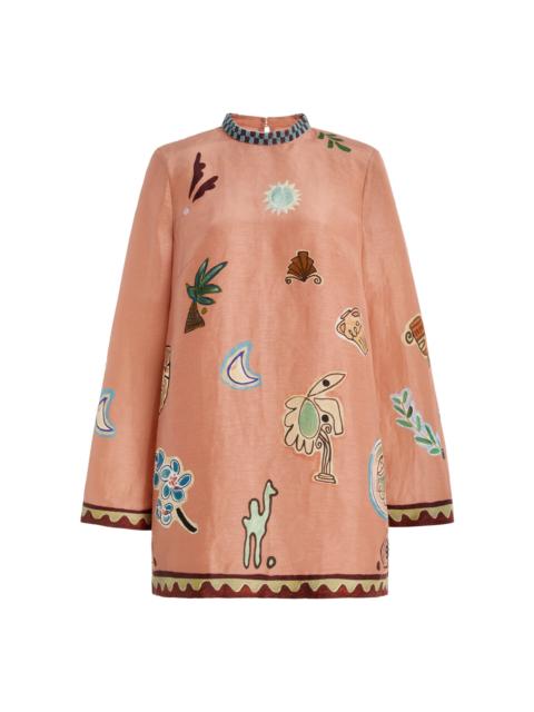 ALÉMAIS Laurence Linen-Silk Mini Dress pink