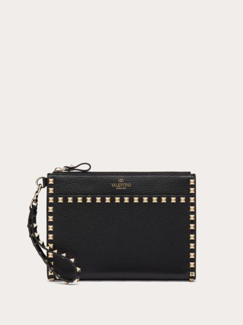 Valentino ROCKSTUD GRAINY CALFSKIN POUCH