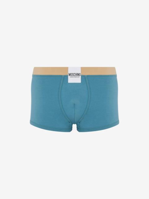 Moschino STRETCH JERSEY BOXERS WITH LOGO LABEL
