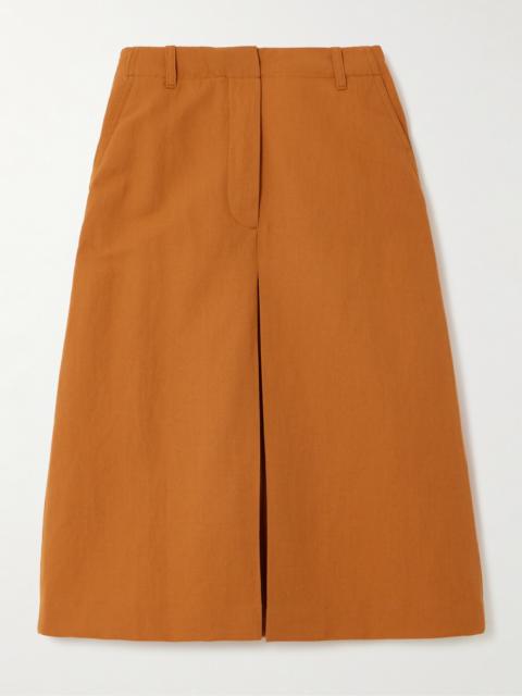 Dries Van Noten Pleated Wool-blend Twill Midi Skirt