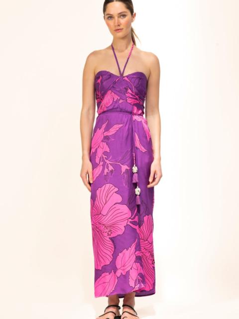 Poupette St Barth Long Dress Collina - Purple Hibiscus