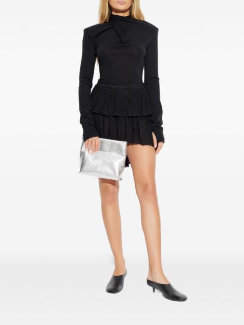 Blumarine Asymmetrical pleated georgette skirt