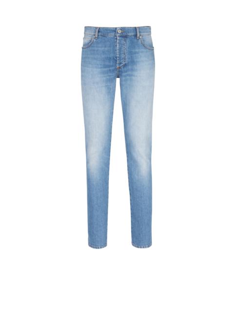 Slim-fit cotton jeans
