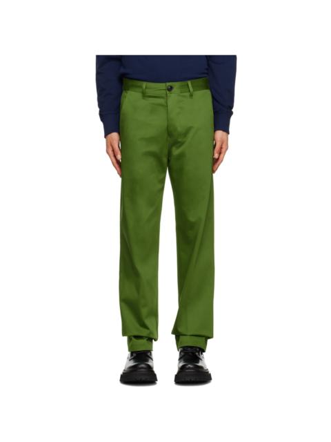 AMI Paris Green Straight-Fit Trousers