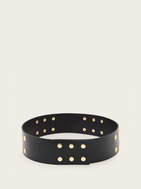 ALLSAINTS RIO STUDDED LEATHER WAIST BELT