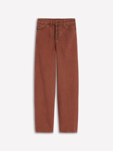 BODEN Exposed Button Straight Jeans-Brown