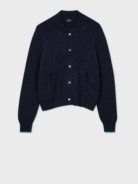 Paul Smith Women's Navy Knitted Boucle Bomber