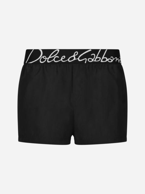 Short swim trunks with Dolce&Gabbana logo